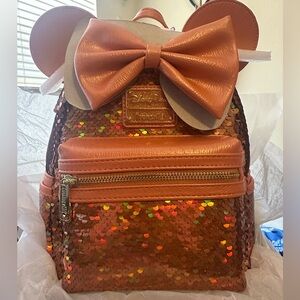 NWT Orange Sequin Loungefly Backpack